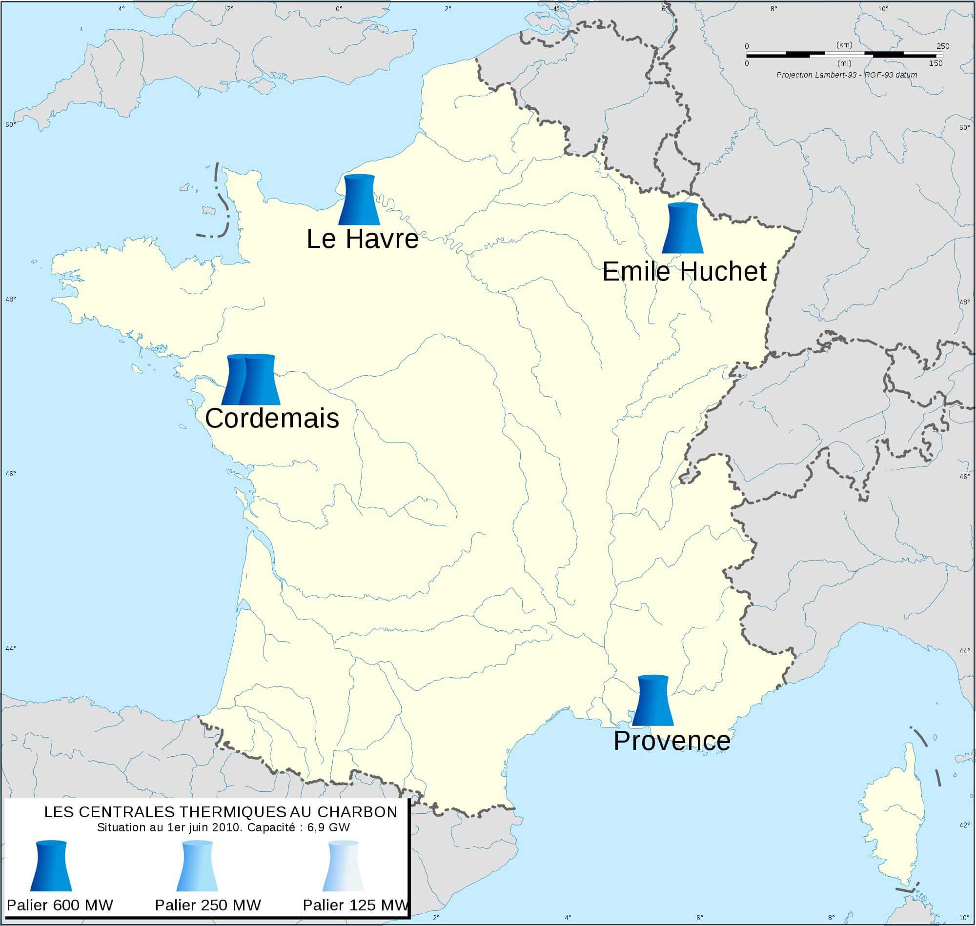 Centrales Charbon en France